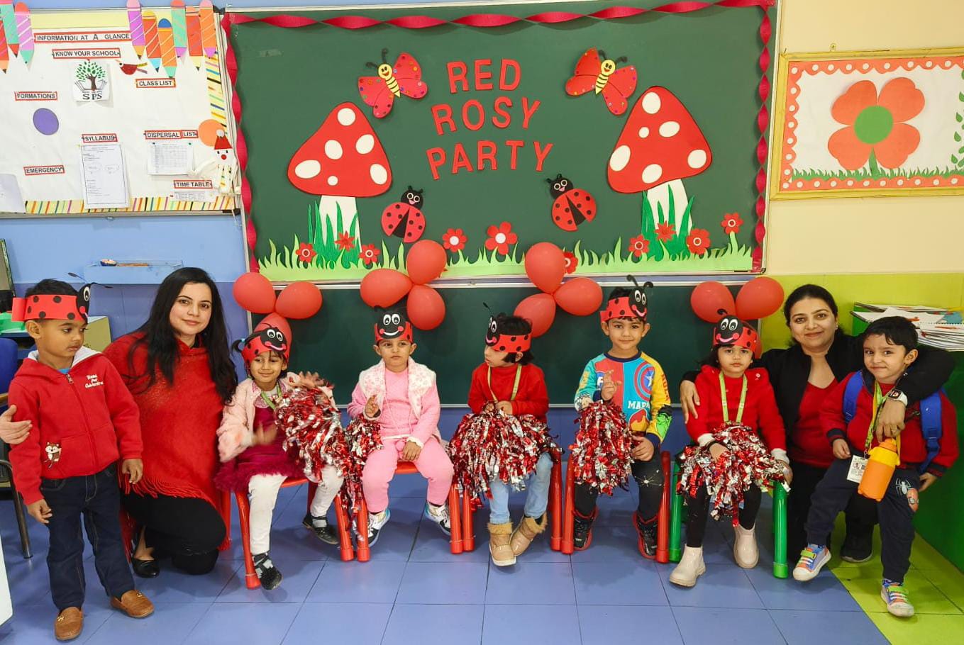 Red Rosy party Class Nursery